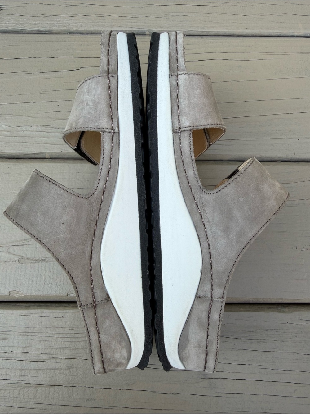 Berkemann Winona Two-Strap Slide Sandals in gray nubuck - Picture 10 of 16
